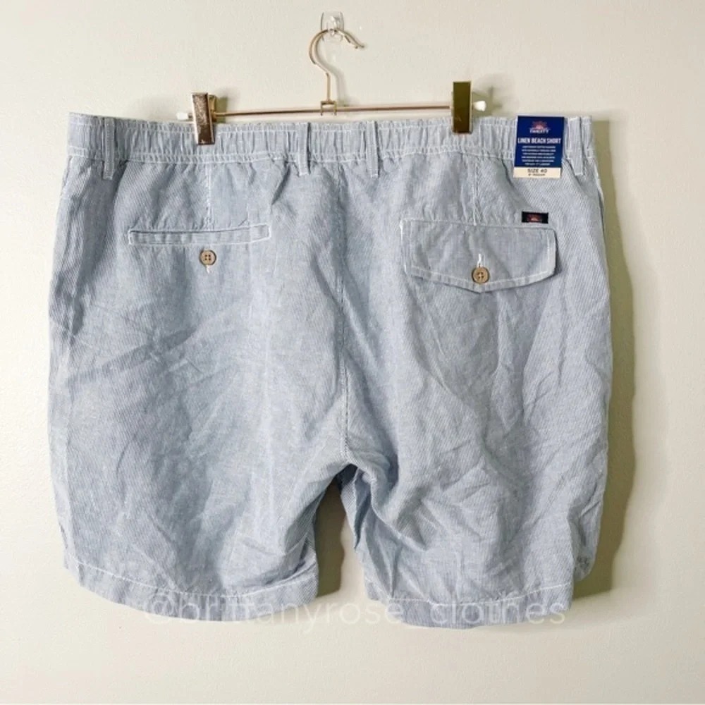 FAHERTY Blue Stripe Linen Beach Shorts Size 40 NWT